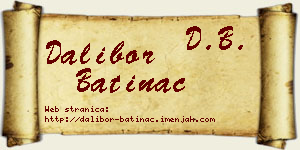 Dalibor Batinac vizit kartica